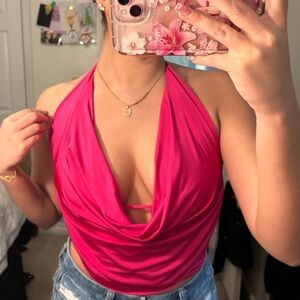 Windsor Fuchsia Drape Crop Top